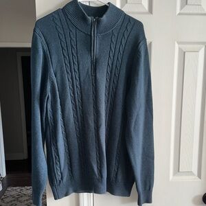 Van Heusen Men's Zip Up Sweater - Dark Blue